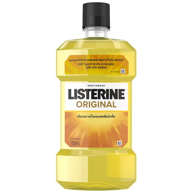 Listerine สูตร Original น้ำยาบ้วนปาก สูตรส่วนผสมดั้งเดิมเหมาะกับผู้ใช้ที่ทนการแสบร้อนได้