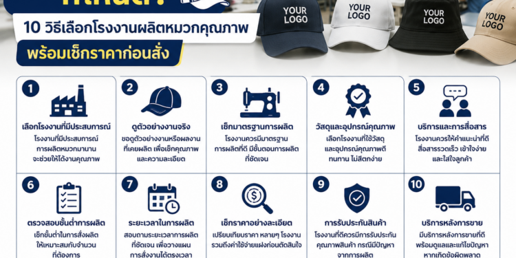 รับผลิตหมวกที่ไหนดี? 10 วิธีเลือกโรงงานผลิตหมวกคุณภาพ พร้อมเช็กราคาก่อนสั่ง